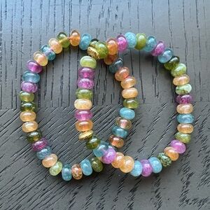 (ONE) Colorful Chalcedony donut bracelet SIZE 6.5-7’